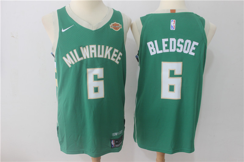 Men Milwaukee Bucks 6 Bledsoe Green Game Nike NBA Jerseys